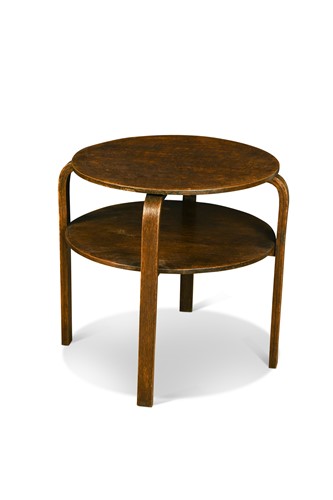 Lot 291 - In the manner of Alvar Aalto, a two-tier occasional table