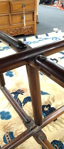 Lot 37 - A Chinese hardwood card or games table, late 19th century