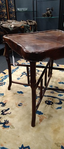 Lot 37 - A Chinese hardwood card or games table, late 19th century