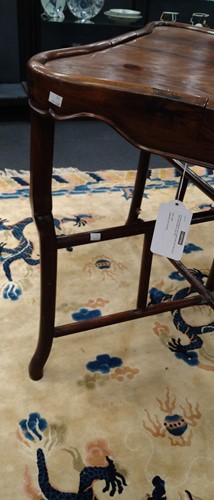 Lot 37 - A Chinese hardwood card or games table, late 19th century