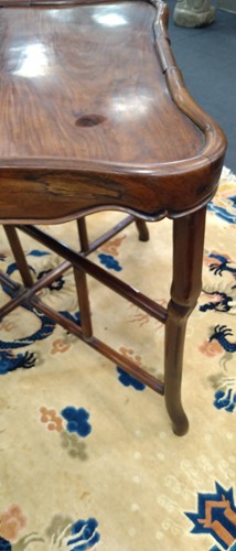 Lot 37 - A Chinese hardwood card or games table, late 19th century