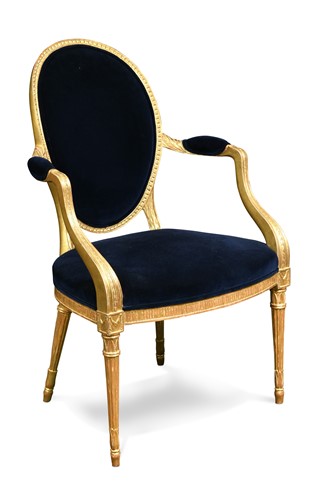 Lot 604 - A George III gilt wood armchair