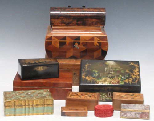 Lot 10 - A collection of wooden and other boxes to...