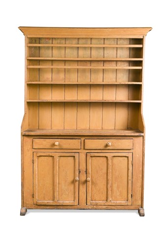 Lot 369 - A yellow painted pine dresser, late 19th century