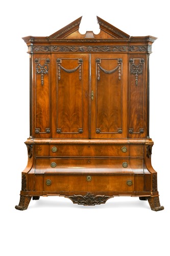 Lot 460 - A Dutch mahogany neo-classical linen press, early 19th century