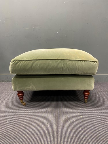 Lot 776 - A modern green velvet foot stool with fixed...