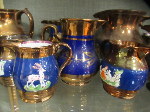 Lot 48 - Collection of 19th century copper lustreware...