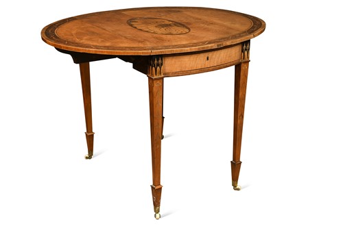 Lot 486 - A George III satinwood and inlaid pembroke table