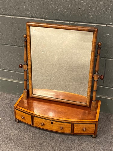 Lot 814 - A mahogany and satinwood toilet mirror, 19th century