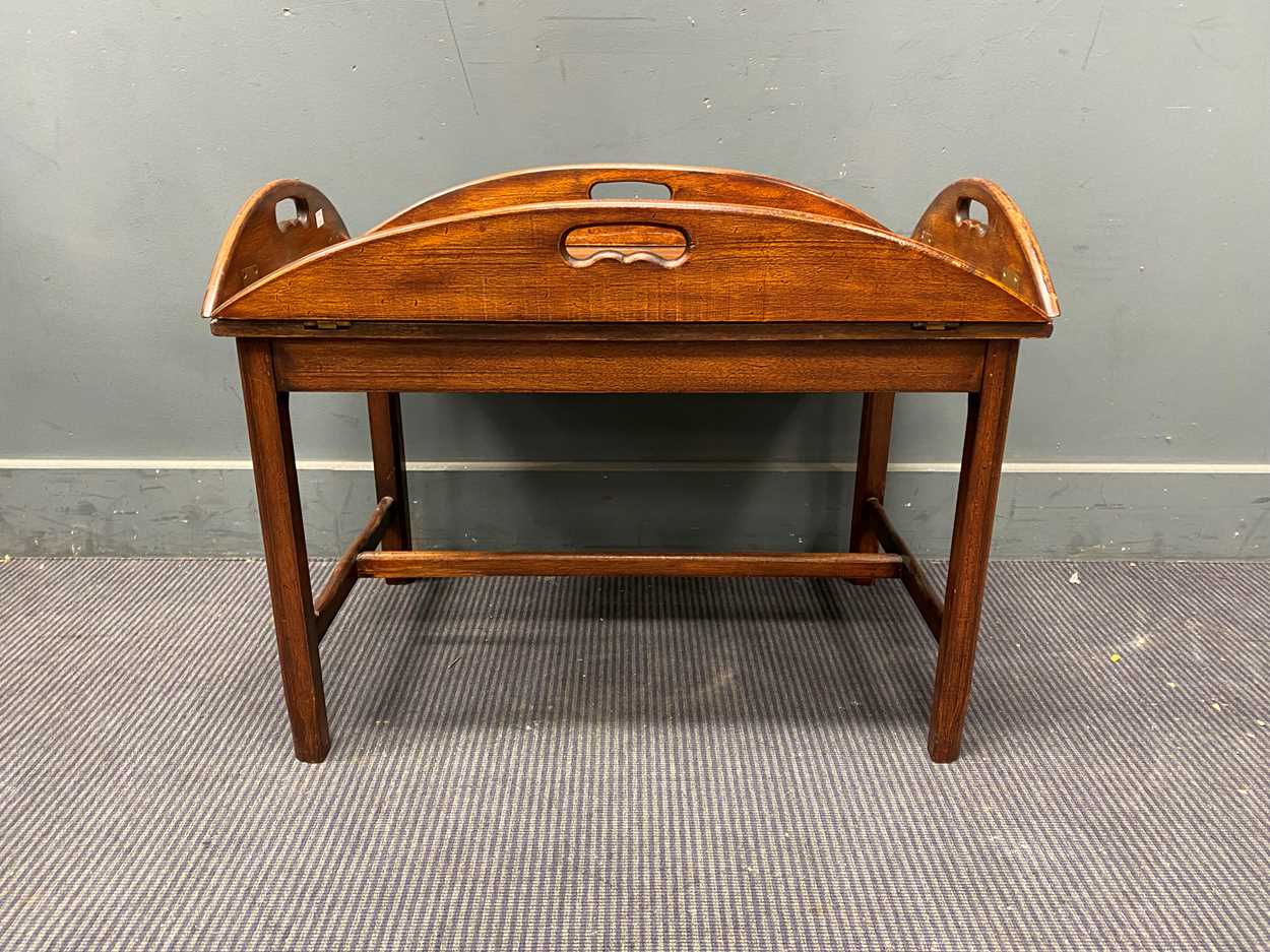 Lot 709 - A Butler's tray table, open 55cm x 90.5cm x...