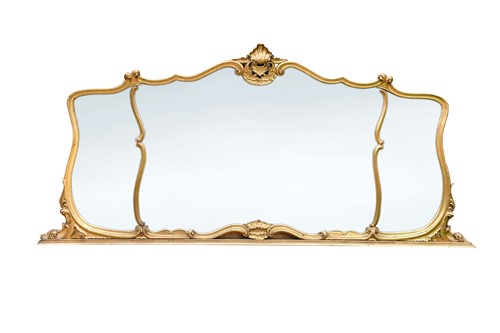 Lot 388 - A Rococo style gilt framed overmantel mirror, 19th/20th century