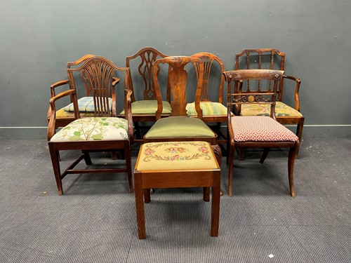 Lot 662 - Harlequin set of chairs in various styles,...