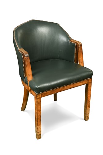 Lot 312 - An Art Deco walnut framed desk chair