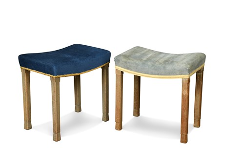 Lot 357 - A George VI limed oak Coronation stool, 1937