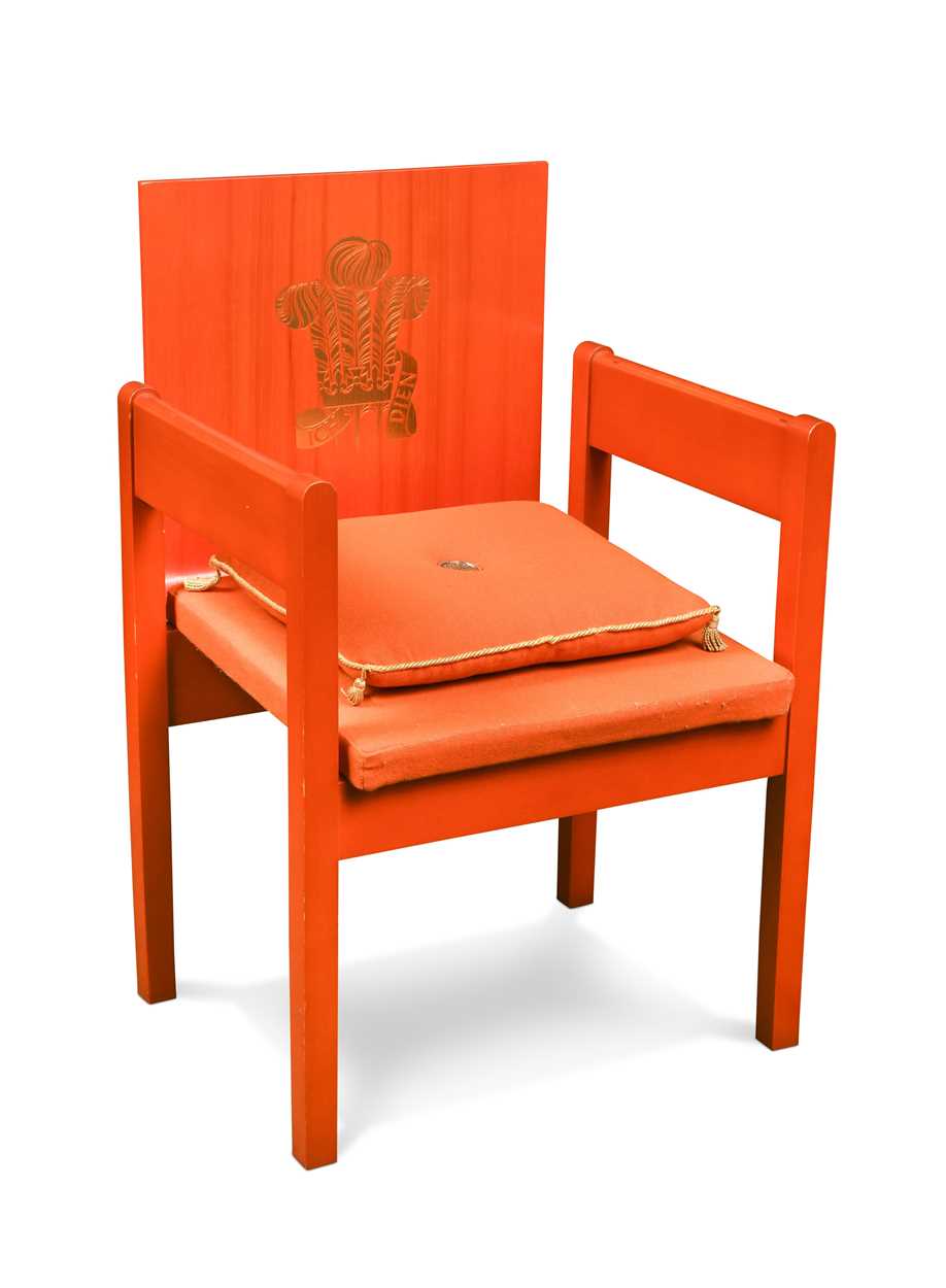 Lot 359 - A Prince of Wales Investiture chair, designed by Lord Snowdon in 1969