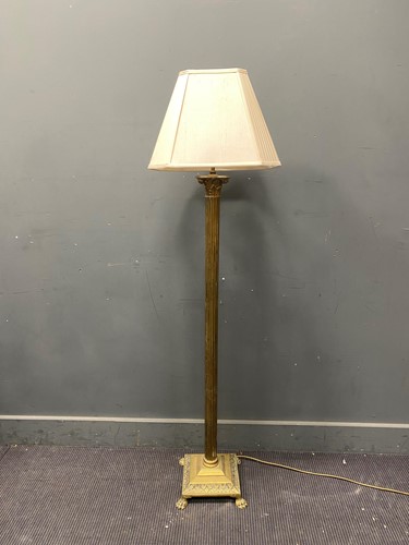Lot 796 - A brass Corinthian column standard lamp 157cm