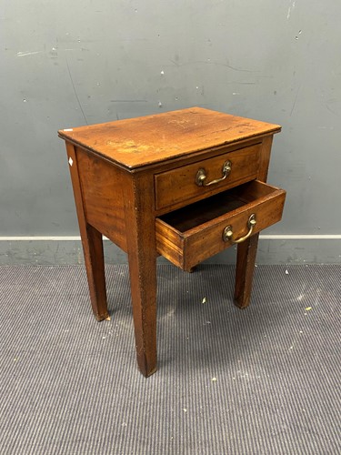 Lot 799 - A two drawer side table; together with a...