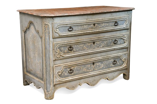 Lot 391 - A Continental painted commode chest, early 19th century