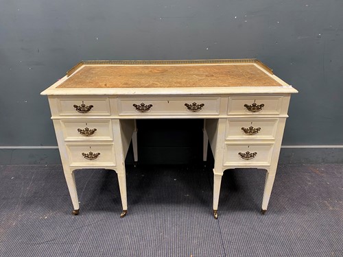 Lot 390 - Early 20th century white painted desk or...