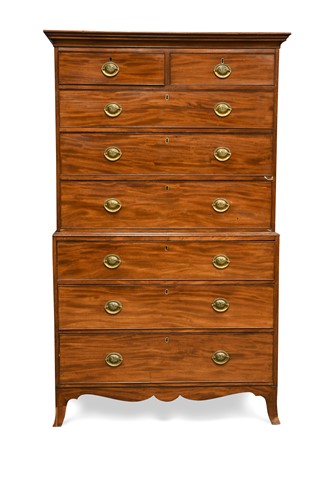 Lot 418 - A George III mahogany chest on chest