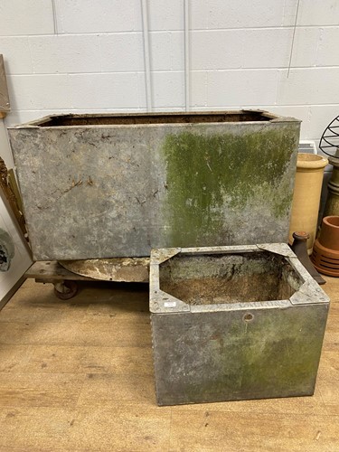 Lot 430 - A large rectangular galvanised steel water...