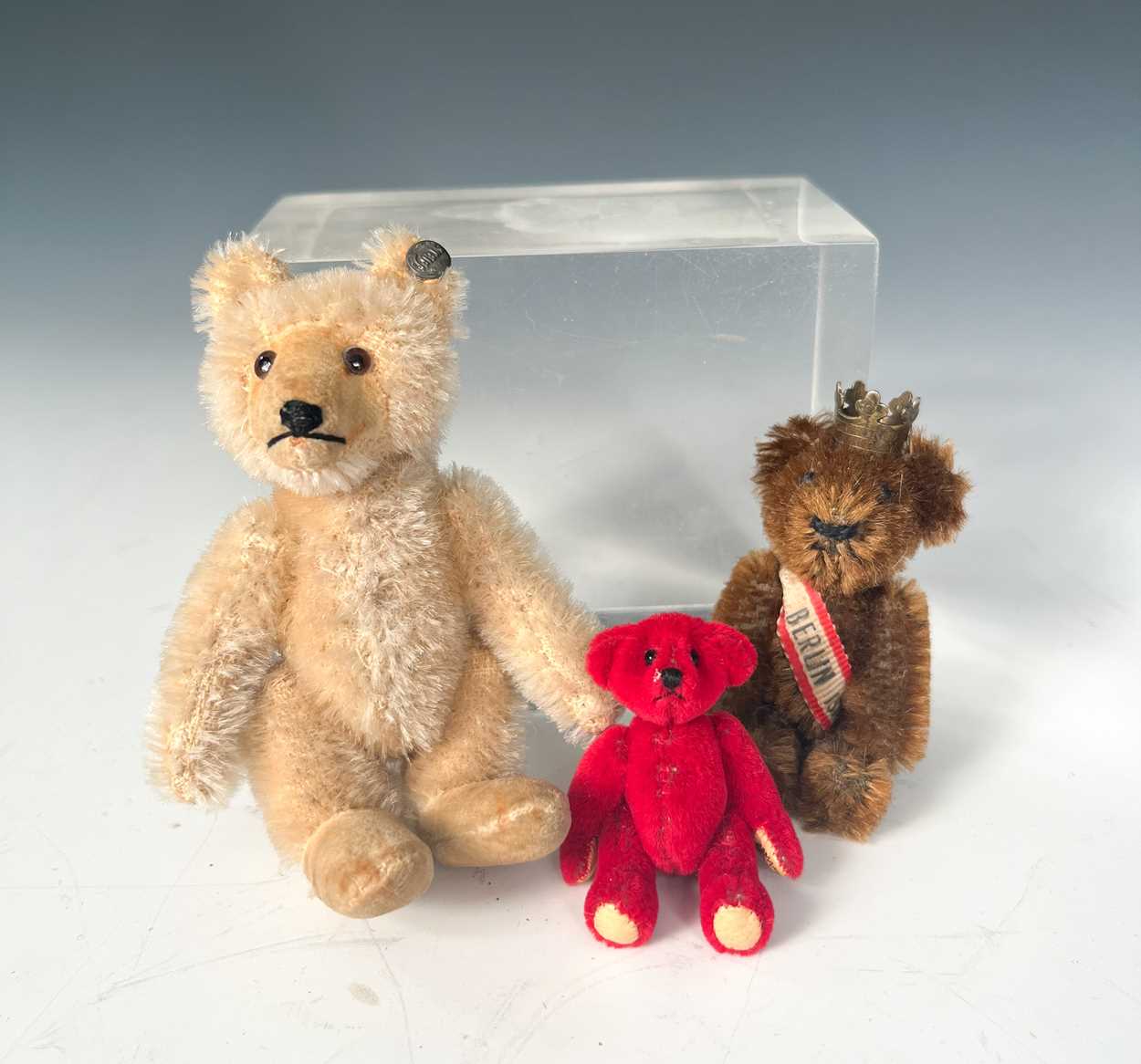 Mohair Mini Steiff Teddy Bear Key Chain Café-au-lait Mohair Mini Steiff Teddy Bear Key Chain Café-au-lait