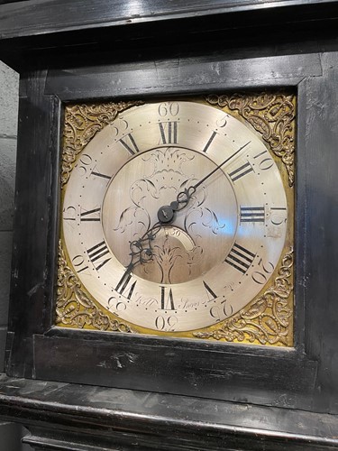 Lot 358 - An ebonised longcase clock, 18th century