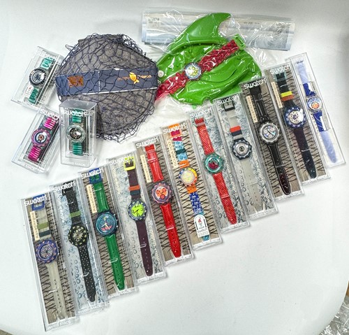 Lot 195 - A group of sixteen Swatch Watches