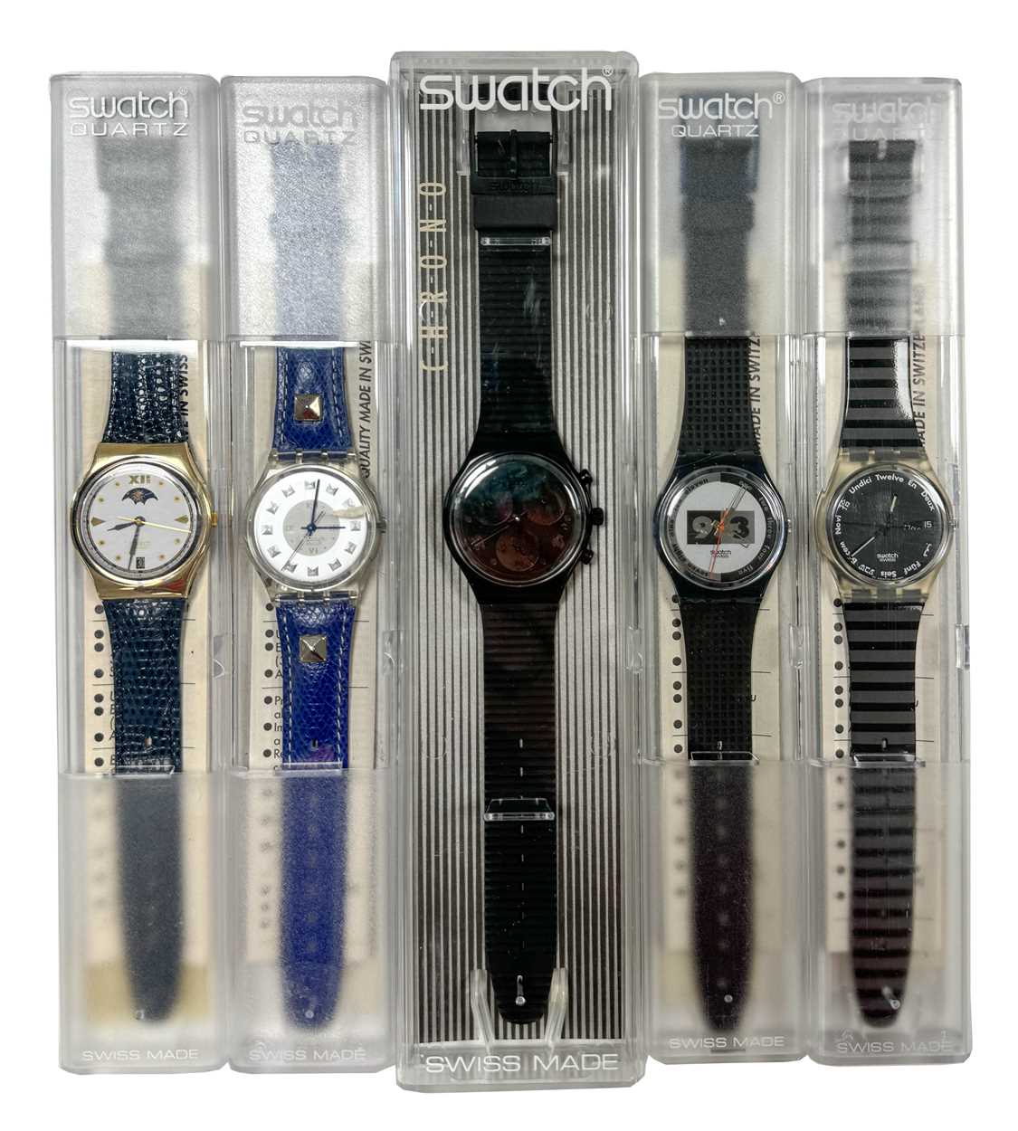 Lot 200 - A group of five Swatch watches
