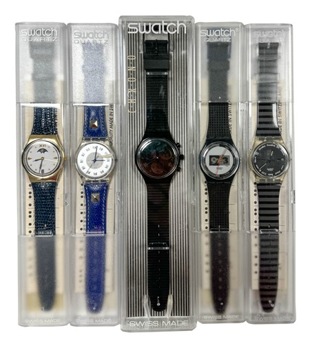 Lot 200 - A group of five Swatch watches