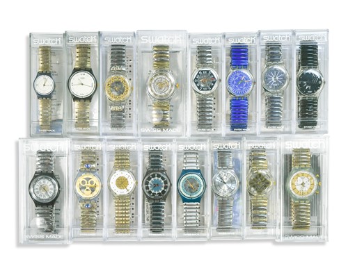 Lot 189 - A group of sixteen Swatch watches