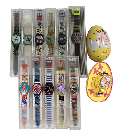 Lot 197 - A group of twelve Swatch watches
