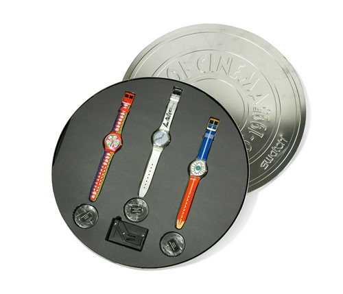 Lot 191 - Swatch 100 years of Cinema special edition boxed set of three watches
