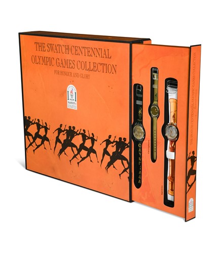 Lot 194 - A Limited Edition Swatch Centennial Olympic Games Collection For Honour and Glory boxed set