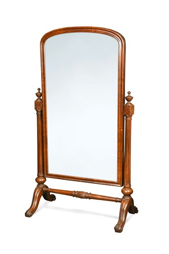 Lot 514 - A Victorian mahogany cheval mirror