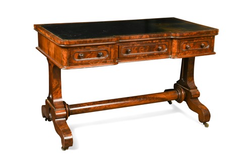Lot 584 - A Continental mahogany writing table, 19th century