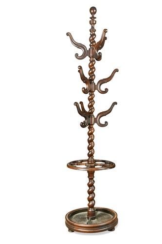 Lot 492 - A Victorian walnut stick, coat and hat stand