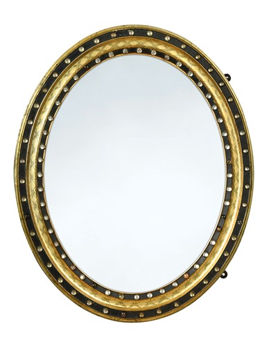 Lot 538 - An Irish oval wall mirror, 19th century