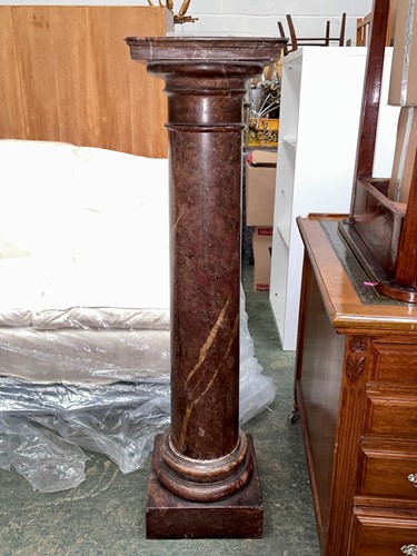 Lot 531 - A dark red/brown marble column, probably early 20th century