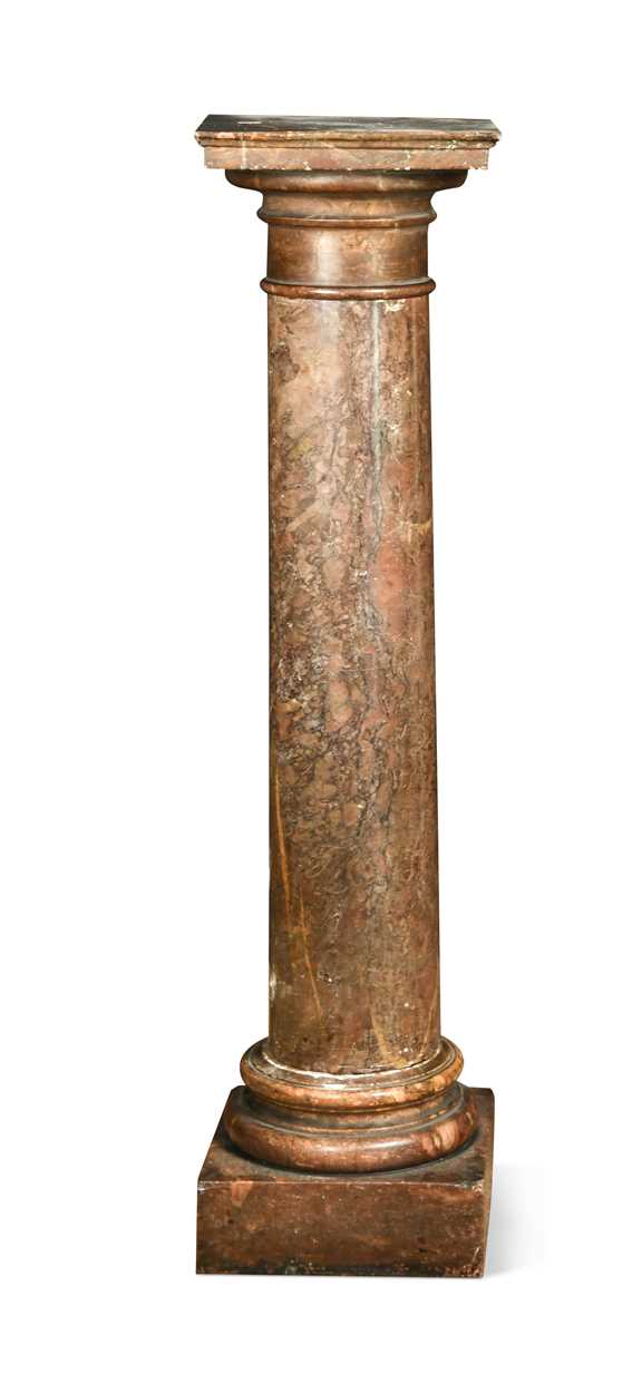 Lot 531 - A dark red/brown marble column, probably early 20th century