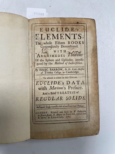 Lot 100 - EUCLID. BARROW (Isaac)