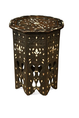 Lot 547 - A Moorish hardwood occasional table, late 19th century
