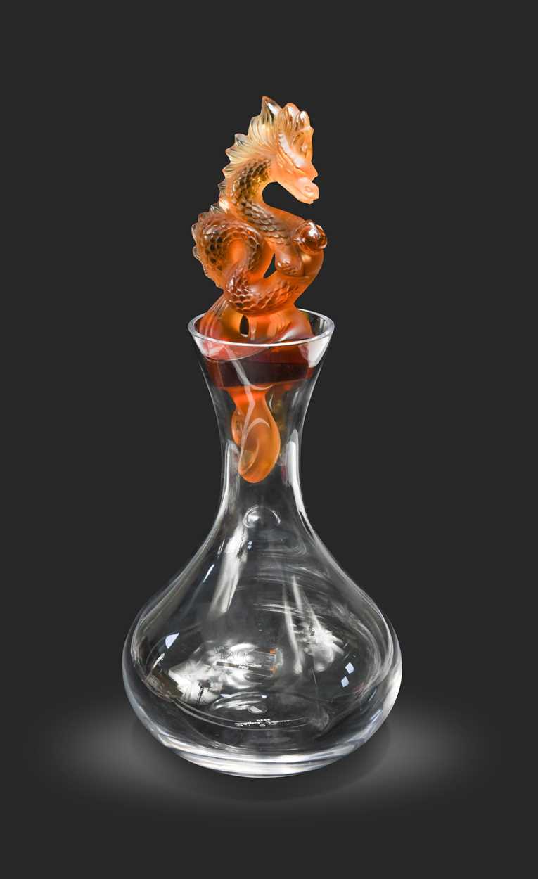 Lot 11 - Tianlong Dragon, a modern Lalique decanter and stopper
