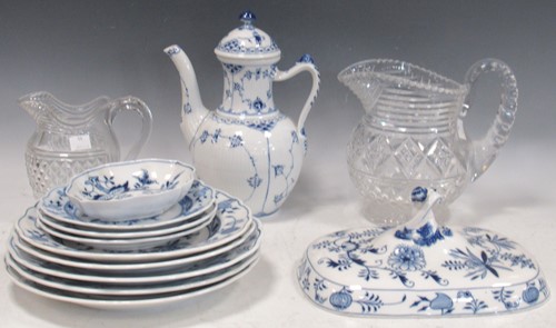 Lot 3 - Meissen "Blue Onion" part dinner service in...