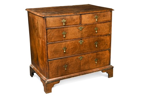 Lot 360 - A walnut chest of drawers, late 17th century