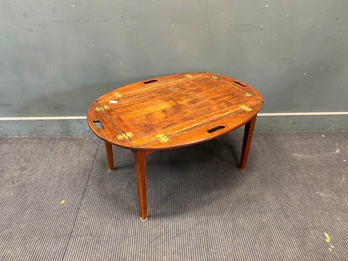 Lot 708 - Mahogany butlers tray table 47cm x 90cm x 67cm...