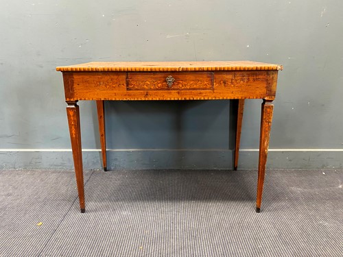 Lot 408 - A marquetry table with acanthus pattern and...