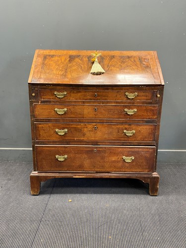 Lot 734 - Walnut Bureau 107.5cm x 92cm x 52cm