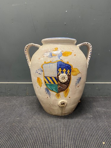 Lot 48 - Large glazed earthenware two handled amphora...