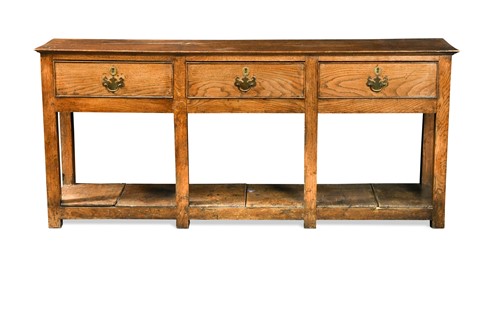 Lot 364 - A Cumberland oak low dresser, 18th century